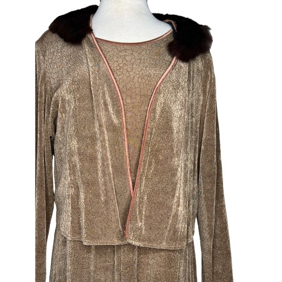 rabbit rabbit Designs 2 Piece Set Dress and Cardigan with Rabbit Fur Short Sleev - Picture 9 of 16